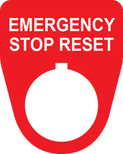 Emergency Stop Reset Button Legend Plate