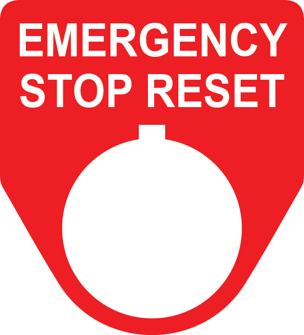 Emergency Stop Reset Button Legend Plate – Pristine Products