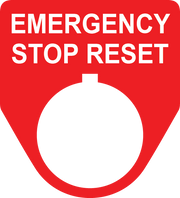 Emergency Stop Reset Button Legend Plate