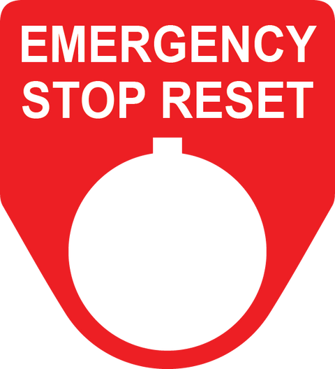 Emergency Stop Reset Button Legend Plate