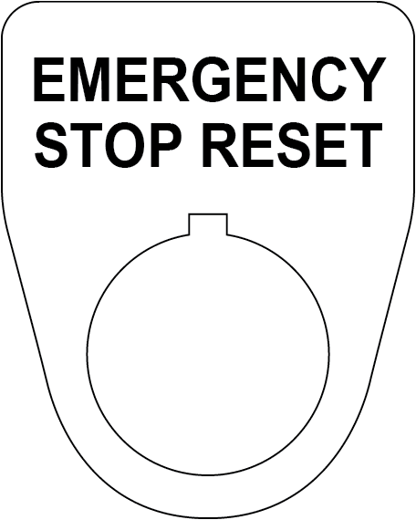 Emergency Stop Reset Button Legend Plate