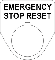 Emergency Stop Reset Button Legend Plate