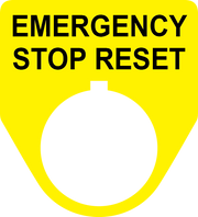 Emergency Stop Reset Button Legend Plate