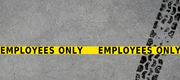 EMPLOYEES ONLY floor tape with pedestrian and forklift traffic