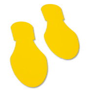 Yellow Floor Footprints with adhesive to mark pedestrian walking areas in warehouse