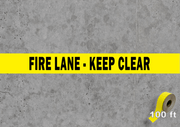 Fire lane floor tape - keep clear