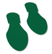 Green Floor Footprints with adhesive to mark pedestrian walking areas in warehouse