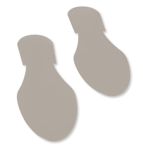 Gray Floor Footprints with adhesive to mark pedestrian walking areas in warehouse