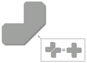 Mighty Line Half Angle gray floor marking with two combined to make a pallet marking T