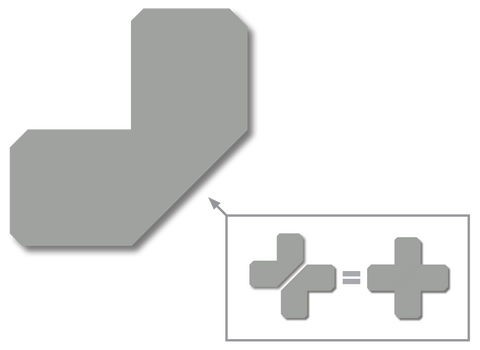 Mighty Line Half Angle gray floor marking with two combined to make a pallet marking T