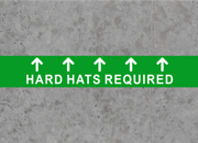 Floor Message Tape - Hard Hats Required Warehouse