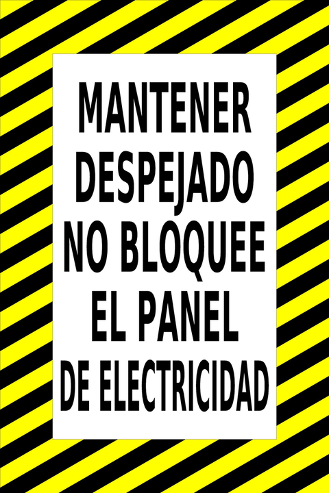 Keep Clear Do Not Block Electrical Panel in Spanish Floor Sign