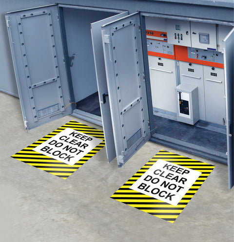 Floor Sign for electrical panel - keep clear do not block