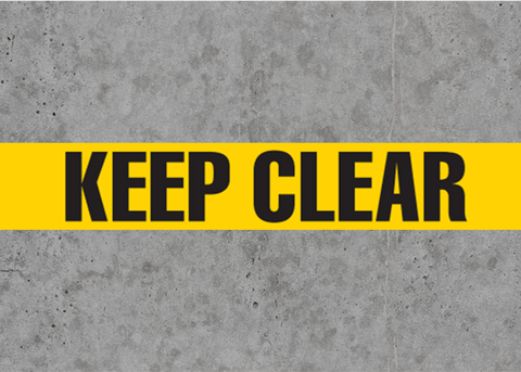 Keep Clear Floor Tape on warehouse concrete