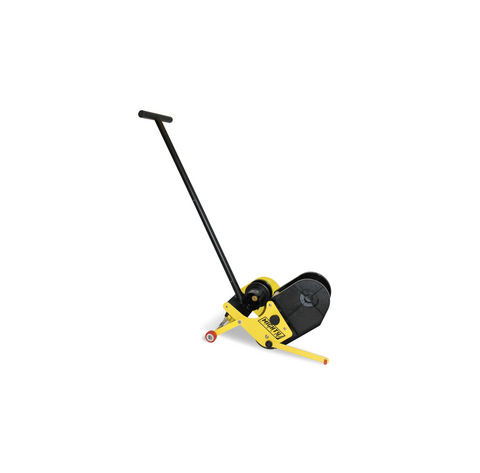 Floor Tape Applicator by Mighty Line with reference line guide, tape roll, and push handle