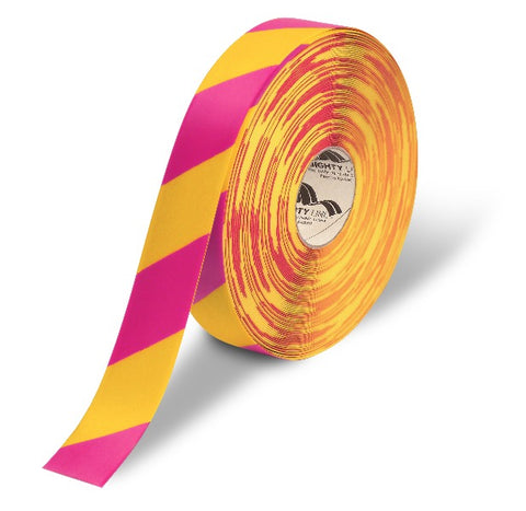 Mighty Line pink and yellow Floor Tape - 2" wide x 100ft roll