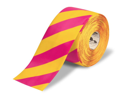 Yellow and pink Floor Tape - 6" wide x 100ft Mighty Line roll