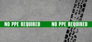 Heavy Duty Message Floor Tape - No PPE Required on warehouse floor