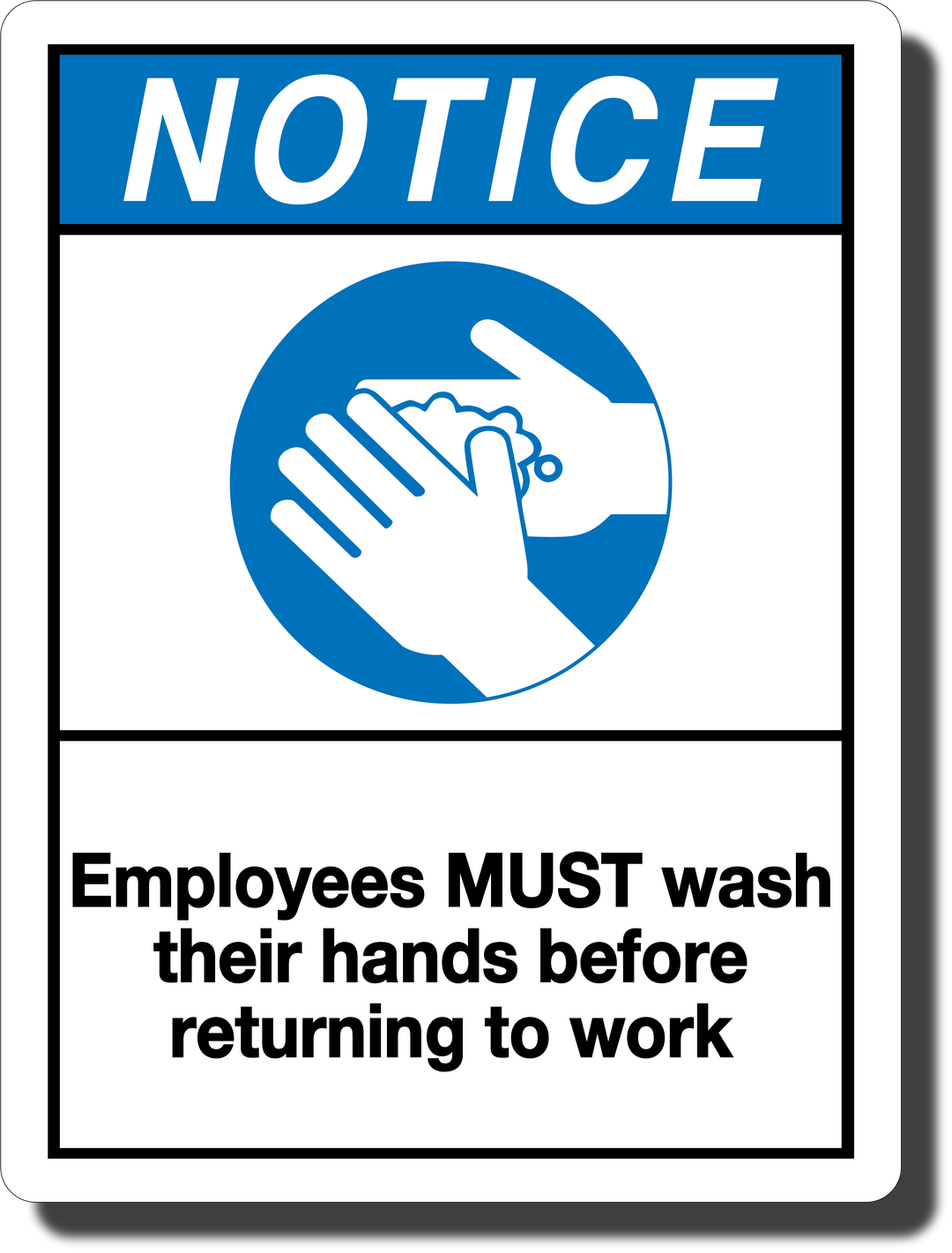 Notice Employees Must Wash Hands Aluminum Sign – Pristine Products for Employees Must Wash Hands Sign Free Printable