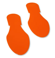 Orange Floor Footprints with adhesive to mark pedestrian walking areas in warehouse