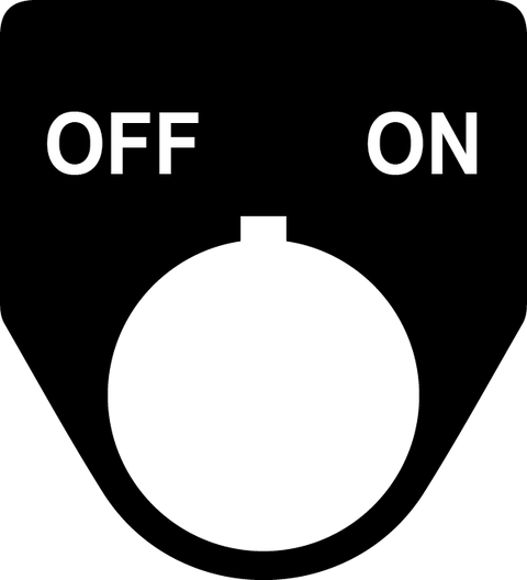 Off On Button Legend Plate