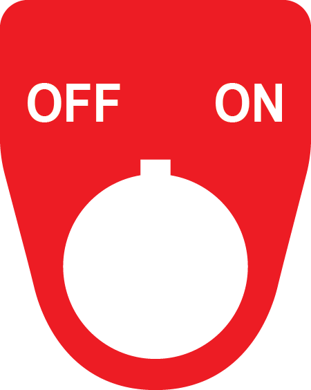 Off On Button Legend Plate