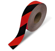 Red and Black hazard stripe floor tape - 2" wide Roll 100 ft Long