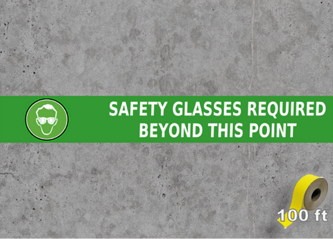 Safety Glasses Required Floor Marking Tape