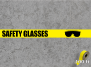 Warehouse Floor Tape for Safety Glasses required area