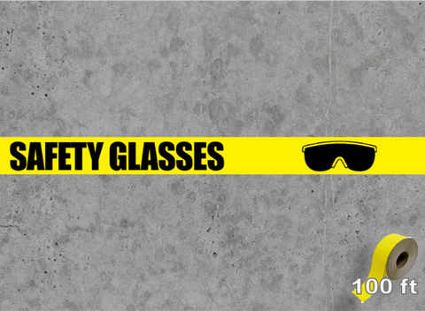 Warehouse Floor Tape for Safety Glasses required area