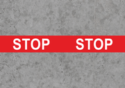 Stop Floor Tape - Message on warehouse floor