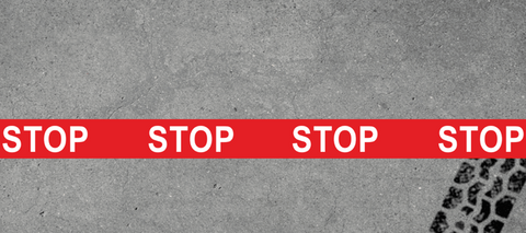 Heavy Duty Floor Tape with Stop message - Pedestrian and forklift traffic