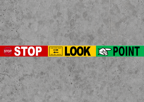 Message Floor Tape - STOP LOOK POINT