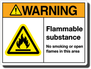 Warning Flammable Substance Aluminum Sign