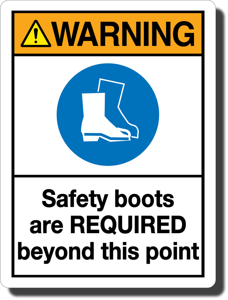 Wear safety shop boots sign