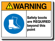 Warning Safety Boots Required Aluminum Sign