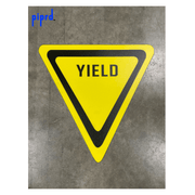 Yield Floor Sign installed for industrial and warehouse traffic