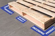 Custom Floor Angles identifying a pallet in a warehouse