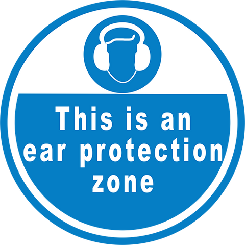 This Is An Ear Protection Zone Floor Sign