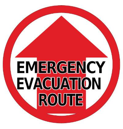 24" Emergency Evacuation Route Floor Sign
