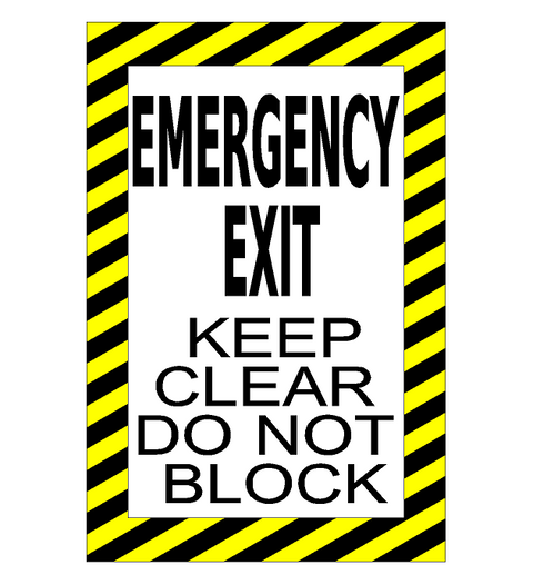 Safety Floor Sign for Emergency Exit - Keep clear do not block
