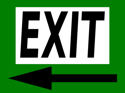 Exit floor sign with arrow left