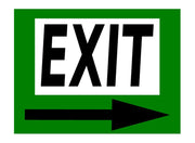 Exit floor sign with arrow right