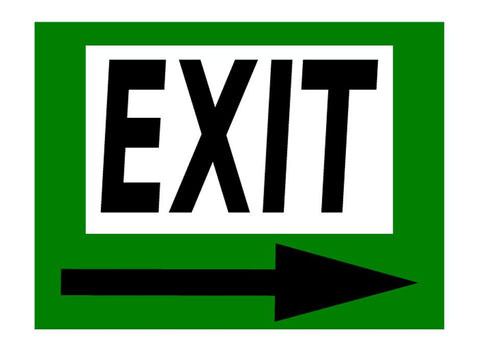 Exit floor sign with arrow right