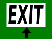 Exit floor sign with arrow pointing straight