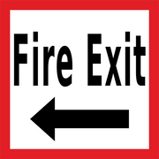Fire Exit Floor sign with arrow pointing left
