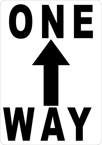 One Way Floor Sign with Arrow for Industrial Traffic