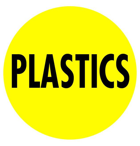 Plastics Floor sign with adhesive. Yellow with black text