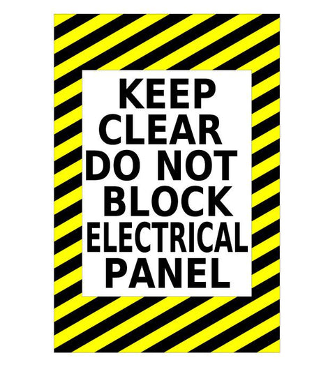 Electrical Panel Keep Clear Do Not Block - Floor Sign