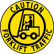 Caution Forklift Traffic warehouse floor sign